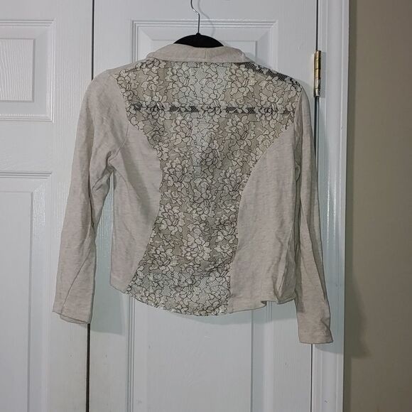 Maurices lace back oatmeal color cardigan - Picture 4 of 4